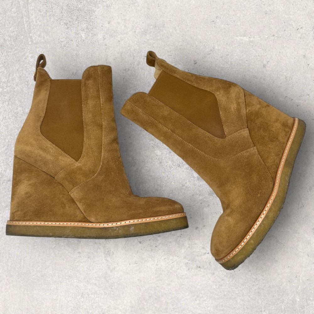 VERONICA BEARD Suede Boots hazelwood Water-Repellent Wedge Chelsea Bootie Sz 10